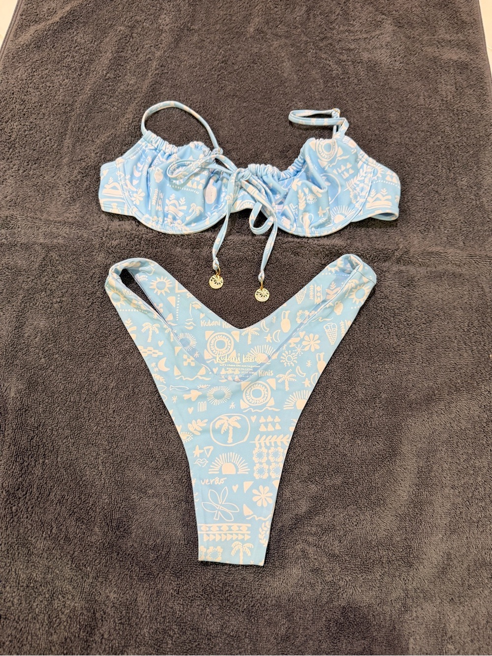 Kulani Kinis Light Blue Printed Bikini Set